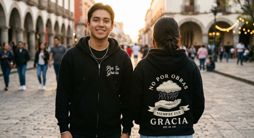 Por Su Gracia: frente y espalda